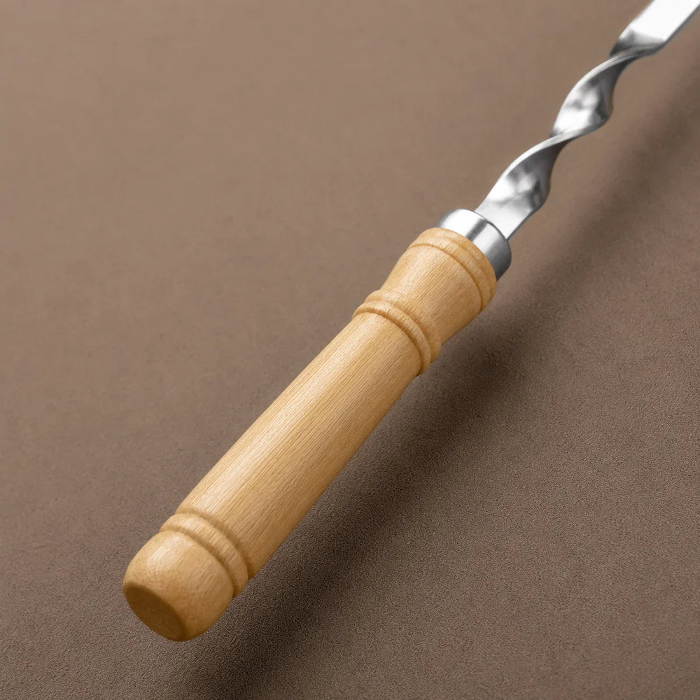 Grillspiesen van roestvrij staal met houten handvat – set van 6